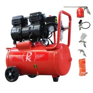 RocwooD Silent Oil Free Electric Air Compressor 24L Litre 116PSI Plus 5pc Tool Kit