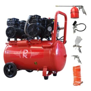 RocwooD Silent Oil Free Electric Air Compressor 50L Litre 116PSI Plus 5pc Tool Kit
