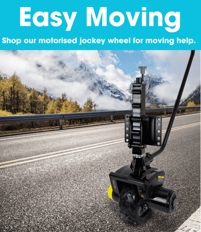 Move your Caravan or Trailer with Ease. With a push of a Button the 550w Motor will Haul your Caravan/Trailer in Whatever Direction you Steer it, at a Predictable Walking Speed. Release the Button & it will Stop it Dead with its Auto Brake. Our Mover has a Forward & Reverse Setting so you can Position your Caravan/Trailer Exactly where you want it.
